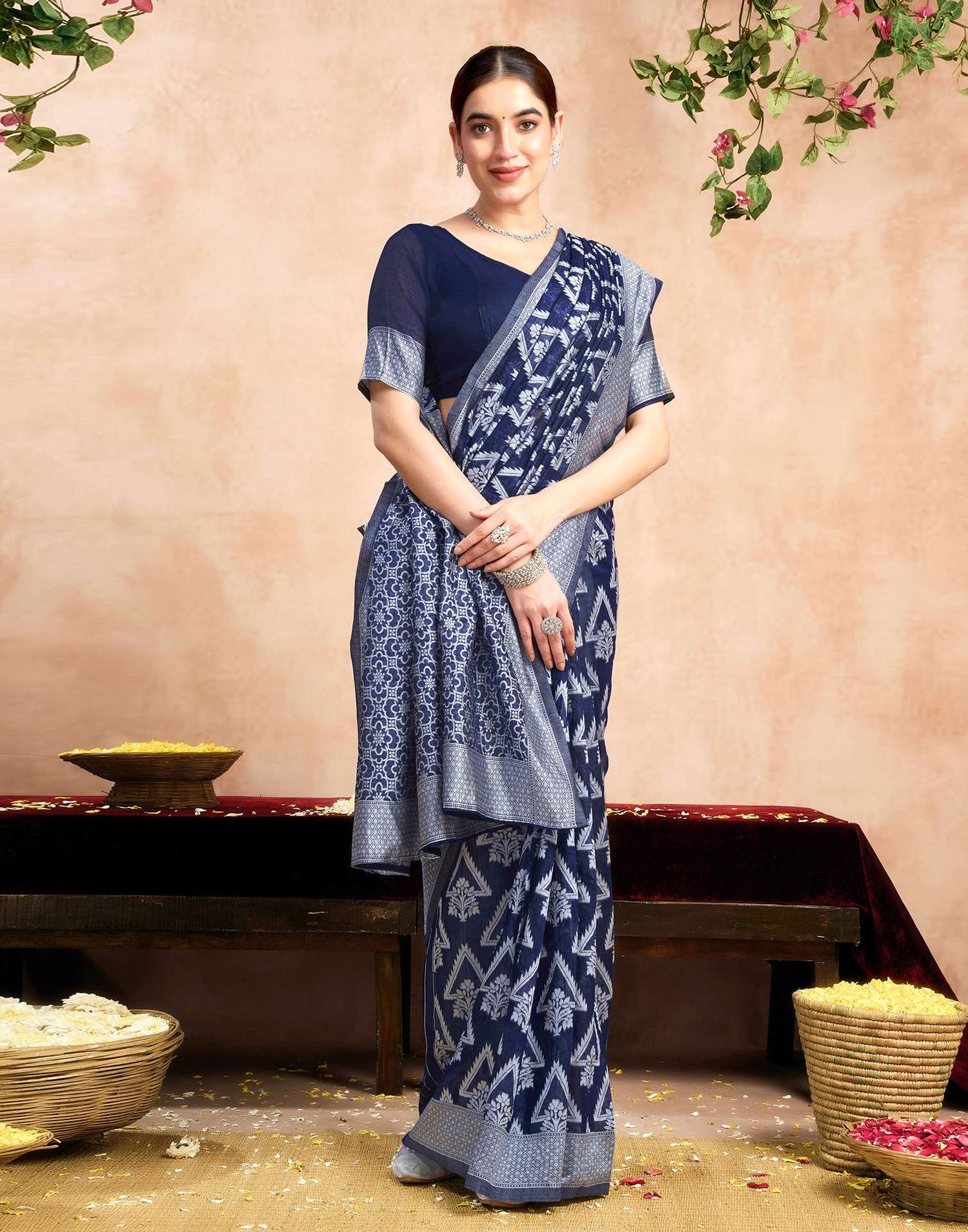 Blue Silk Woven Saree
