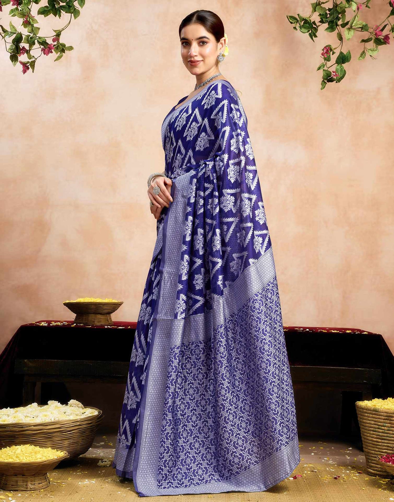 Blue Silk Woven Saree