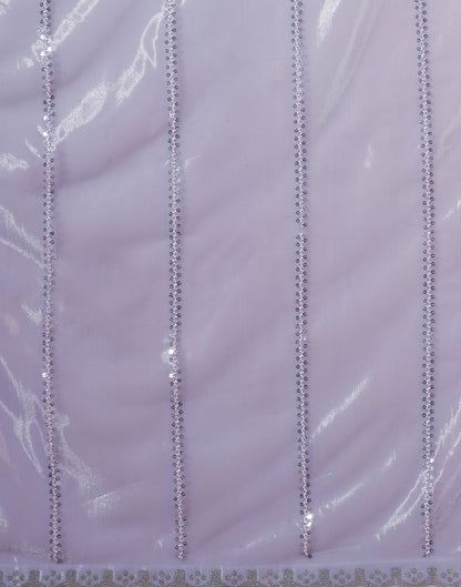 Purple Net Embroidery Saree