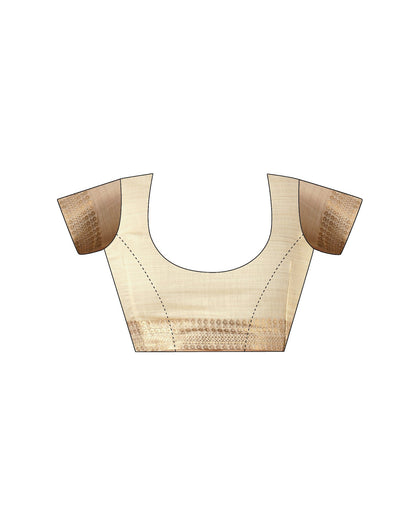 Beige Linen Embroidery Saree
