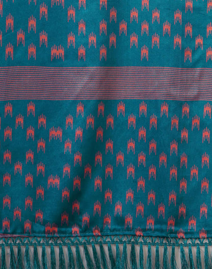 Blue Silk Printed Saree
