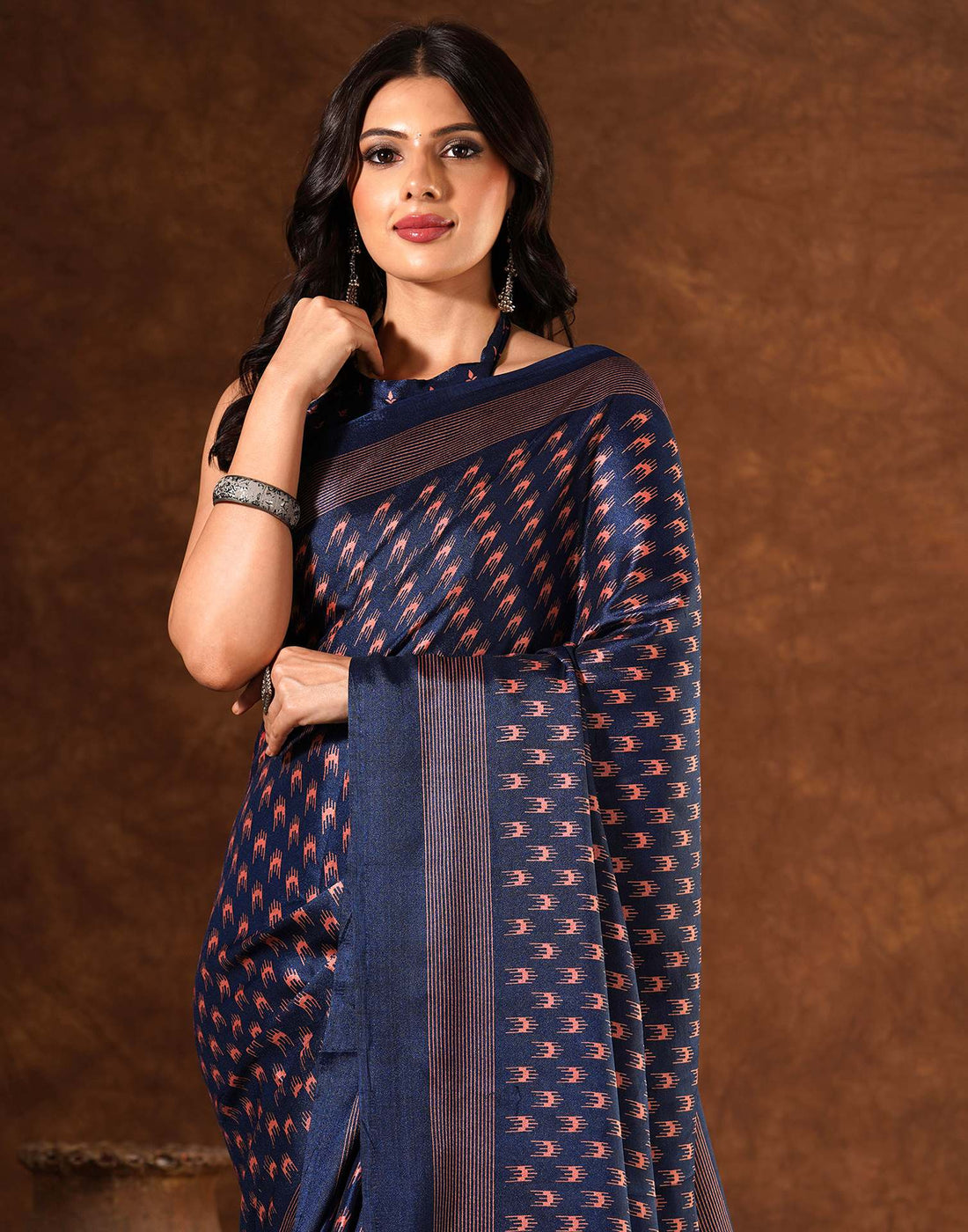 Blue Silk Printed Saree