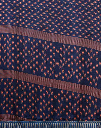 Blue Silk Printed Saree