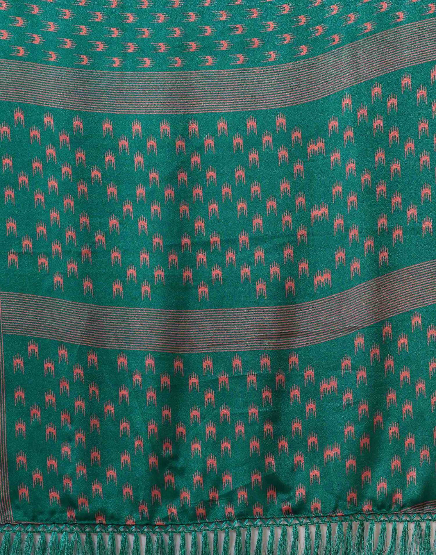 Green Silk Printed Saree