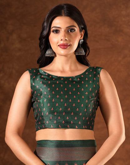 Green Silk Printed Saree