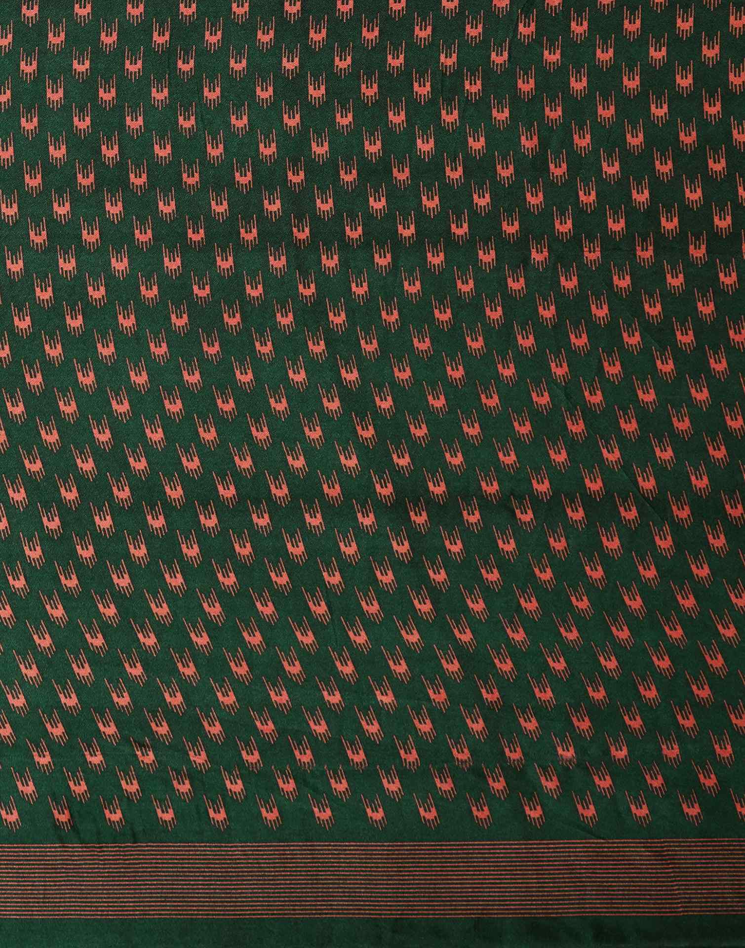 Green Silk Printed Saree