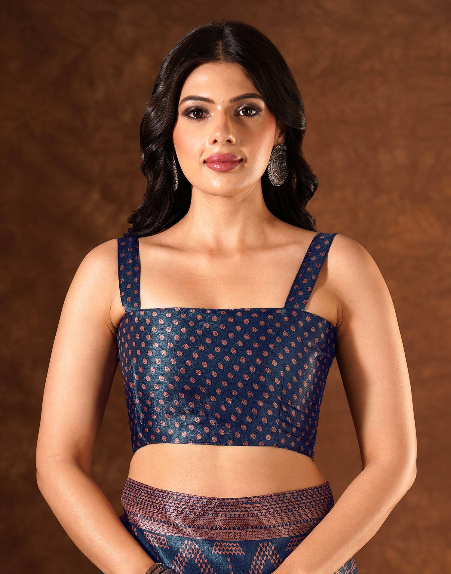 Blue Silk Printed Saree