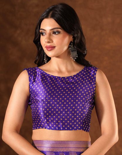 Purple Silk Printed Saree
