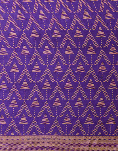 Purple Silk Printed Saree