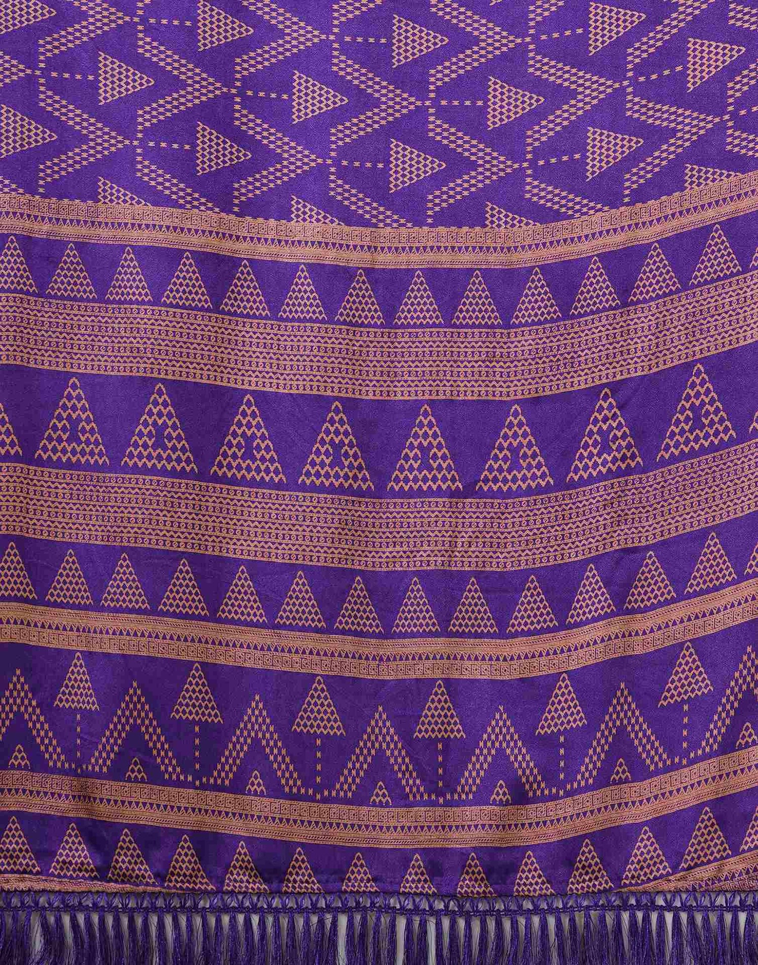 Purple Silk Printed Saree