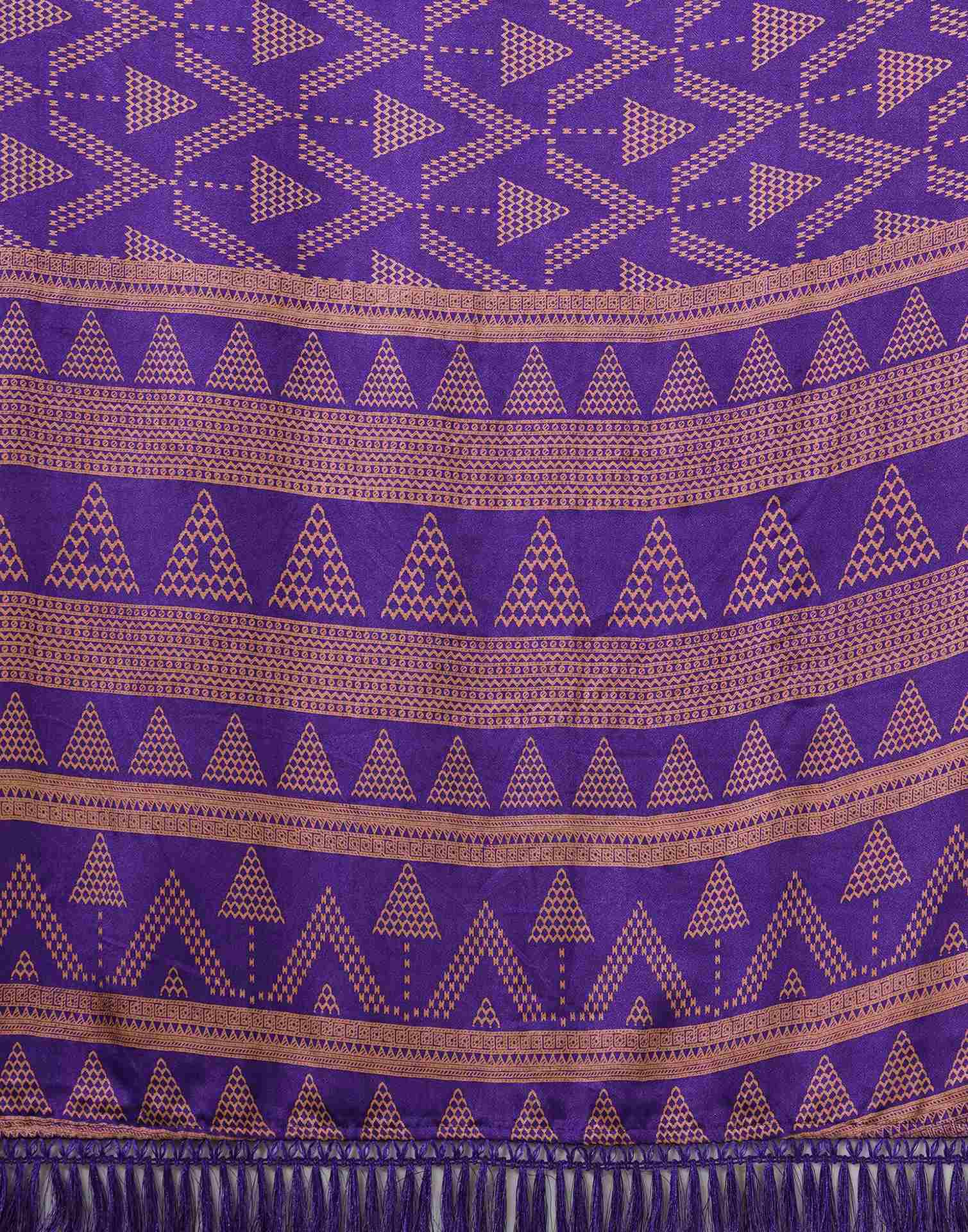 Purple Silk Printed Saree