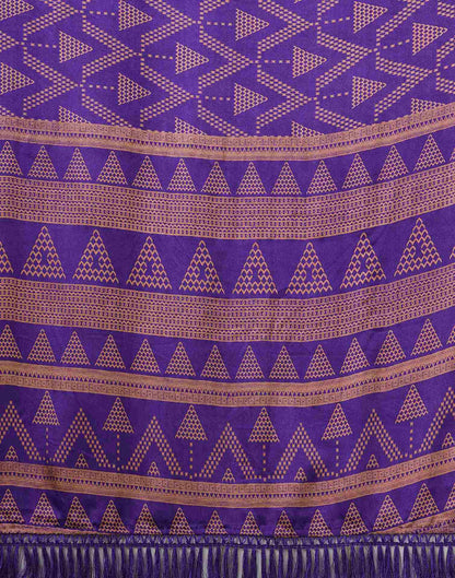 Purple Silk Printed Saree