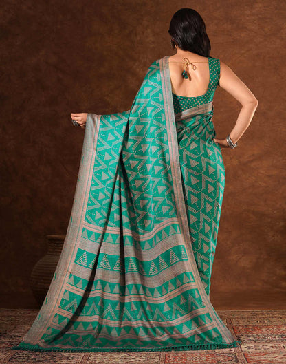 Green Silk Printed Saree