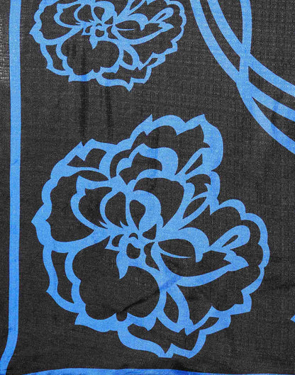 Black Cotton Blend Printed Saree