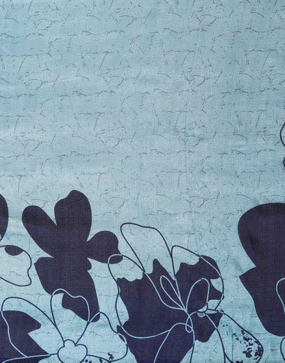 Blue Cotton Printed Saree