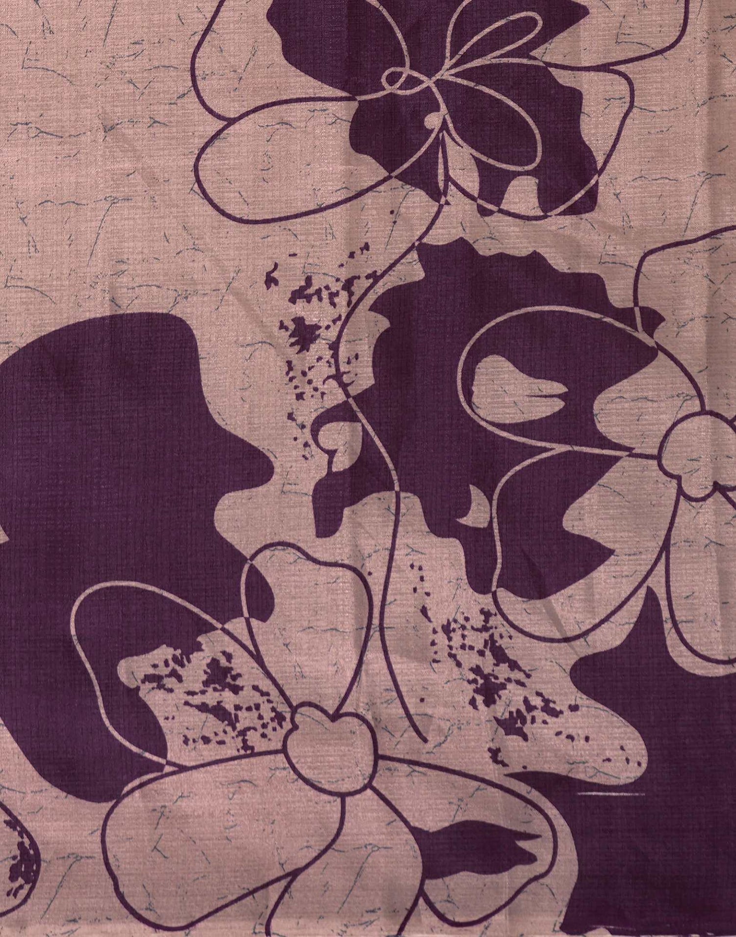 Mauve Cotton Printed Saree
