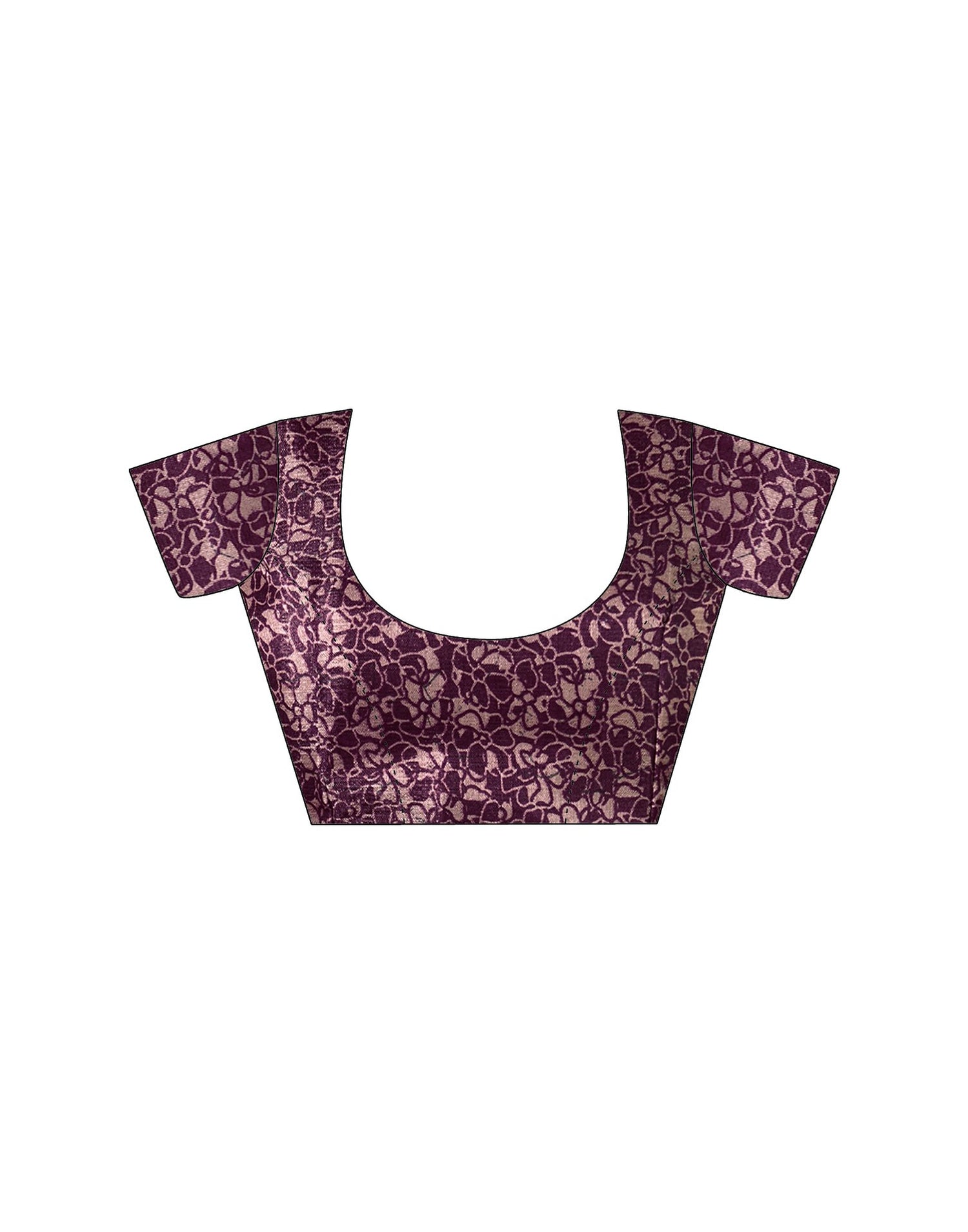 Mauve Cotton Printed Saree