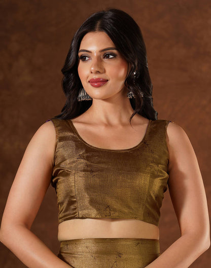 Off White Cotton Printed Saree