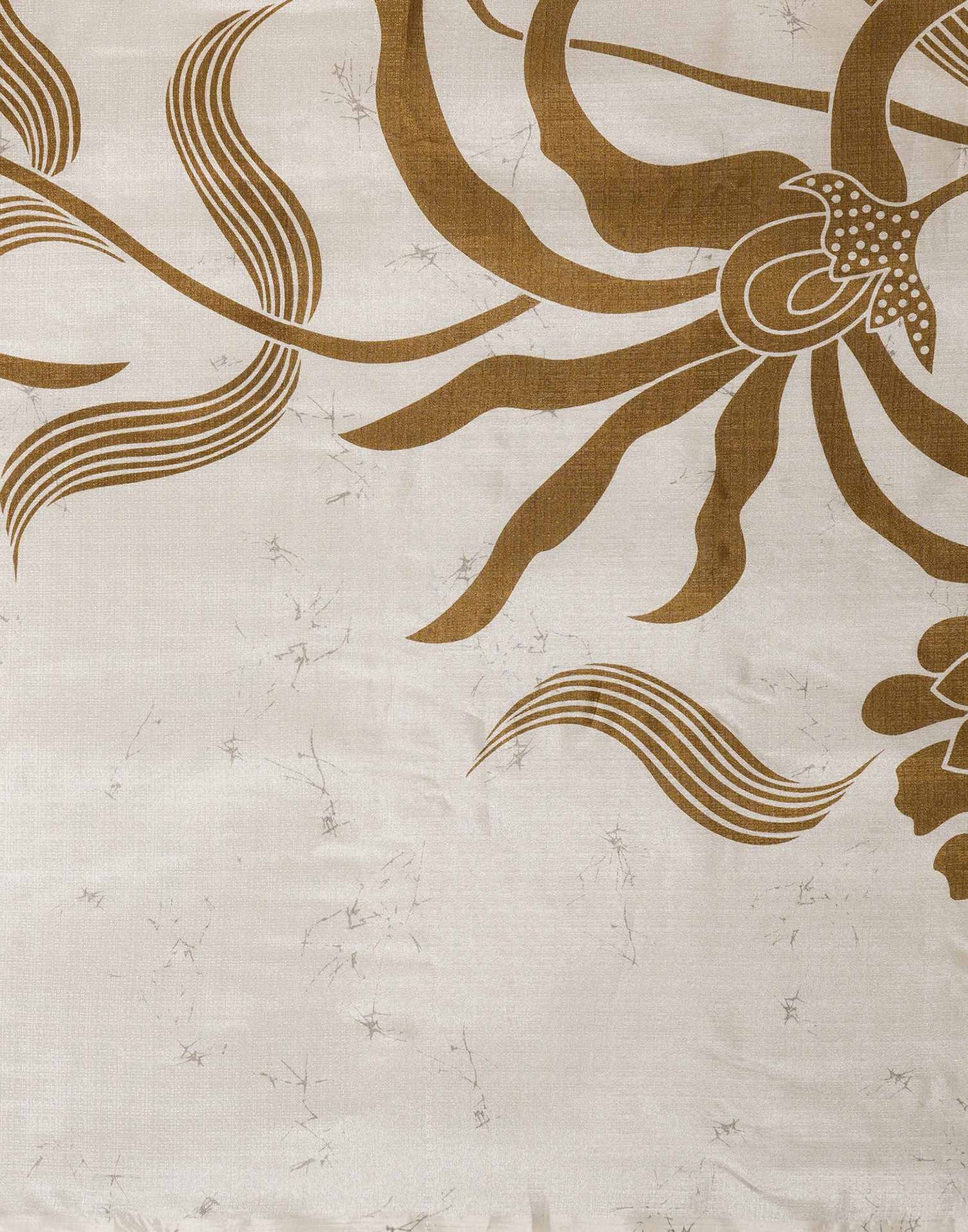 Off White Cotton Printed Saree
