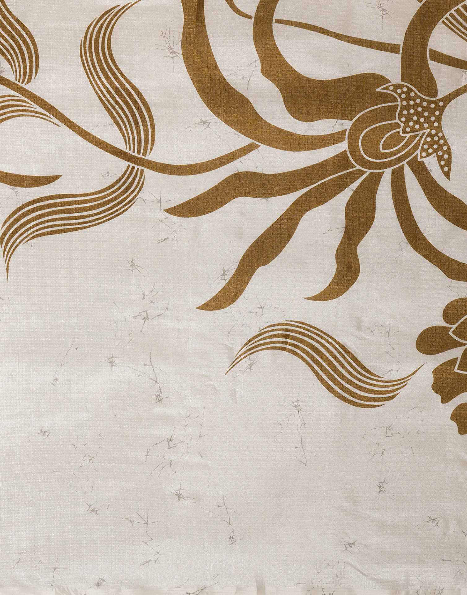 Off White Cotton Printed Saree