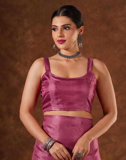Pink Cotton Printed Saree