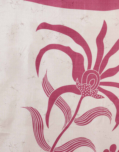 Pink Cotton Printed Saree