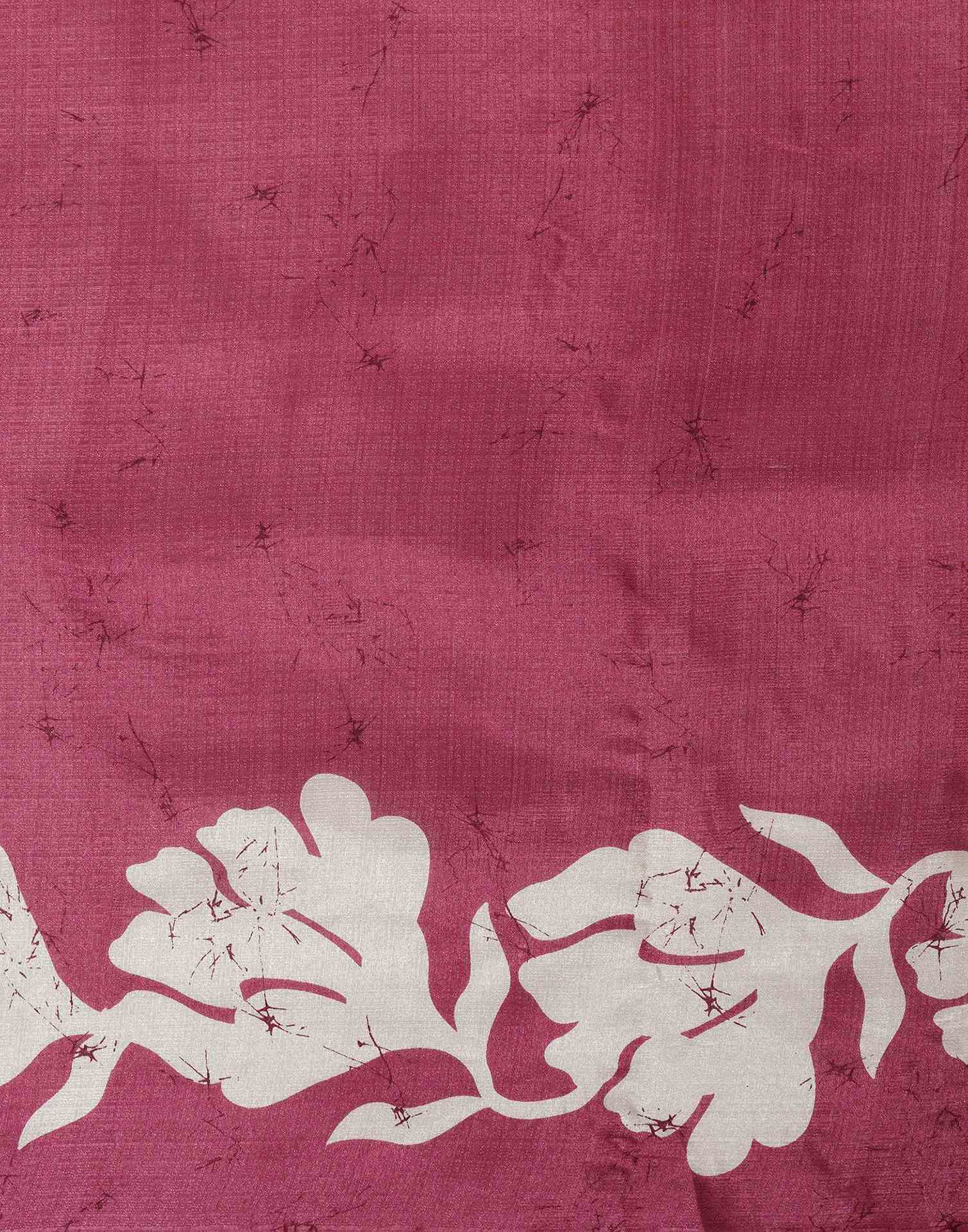 Pink Cotton Printed Saree