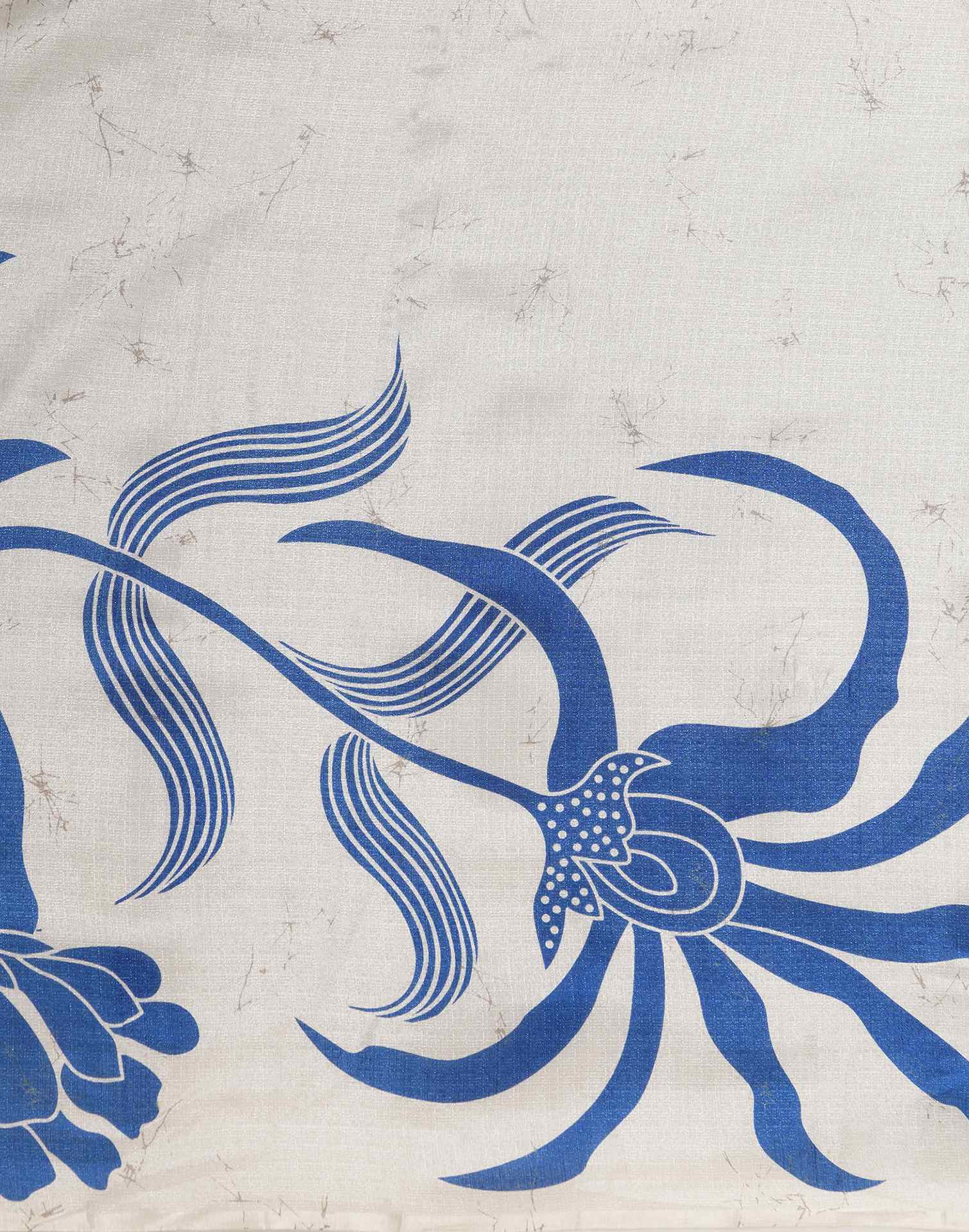 Blue Cotton Printed Saree