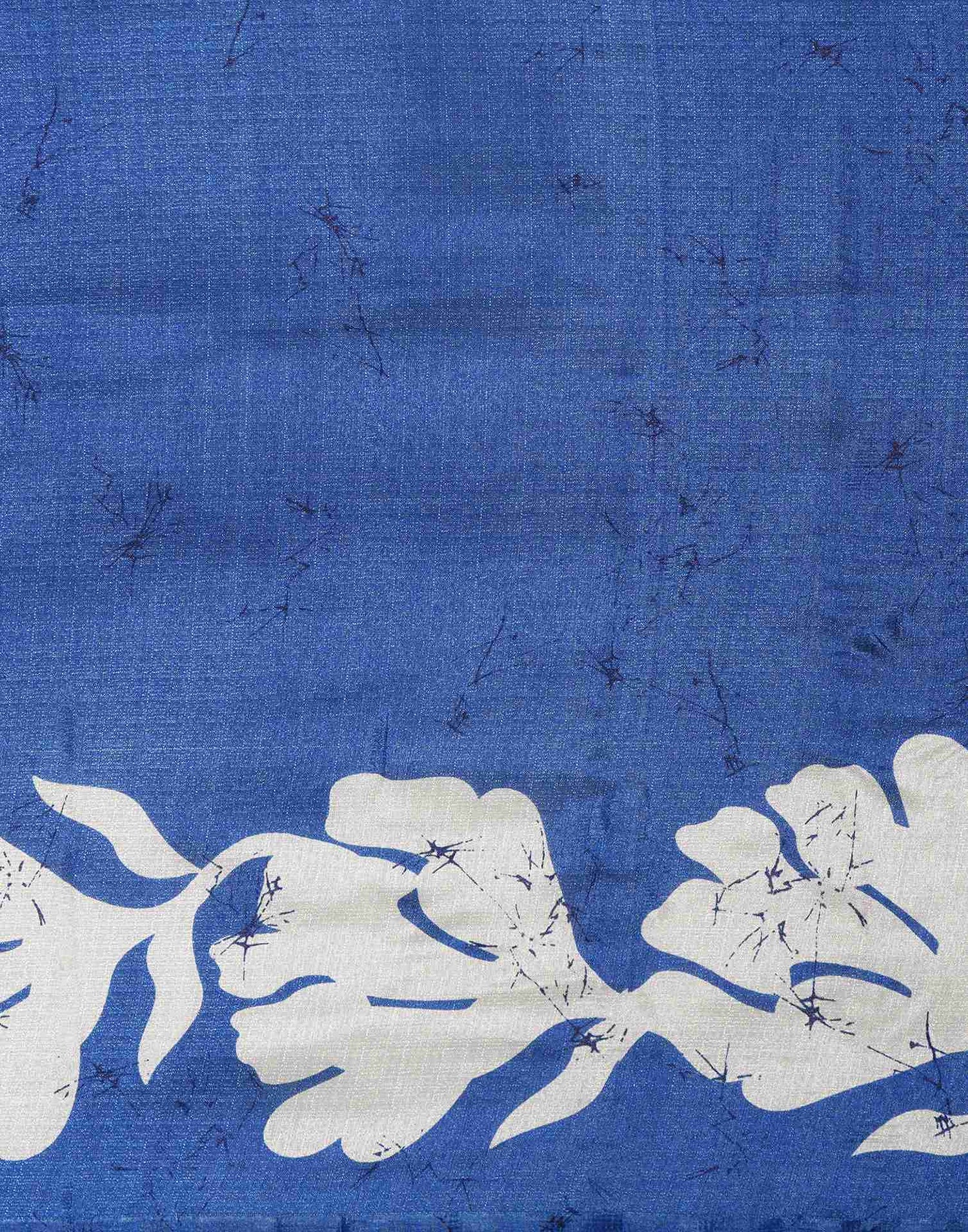 Blue Cotton Printed Saree
