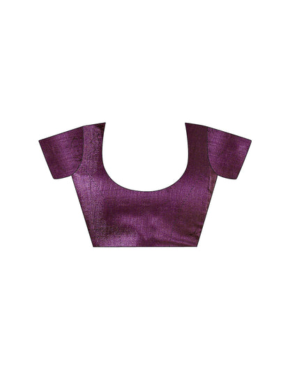 Purple Cotton Printed Saree