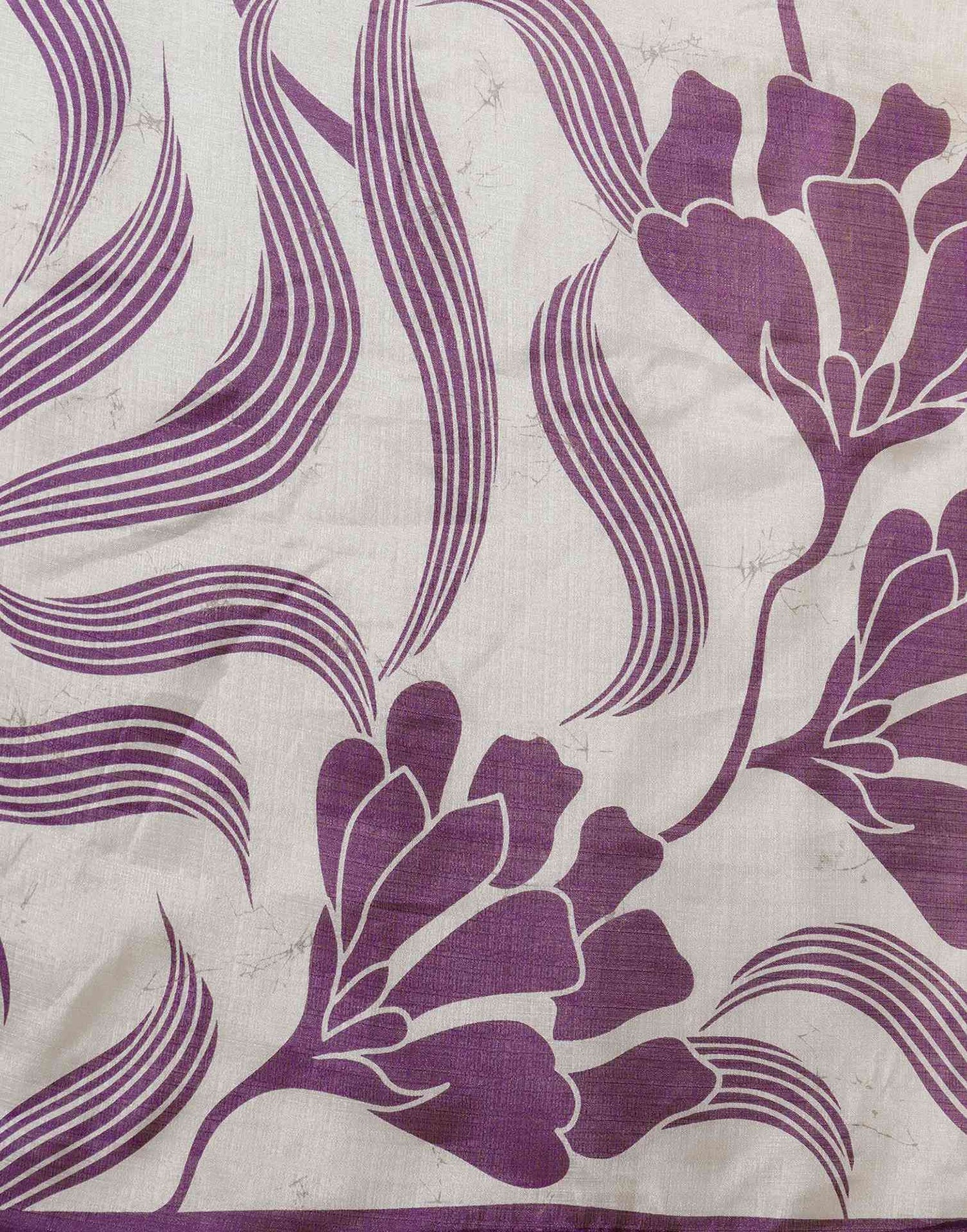 Purple Cotton Printed Saree