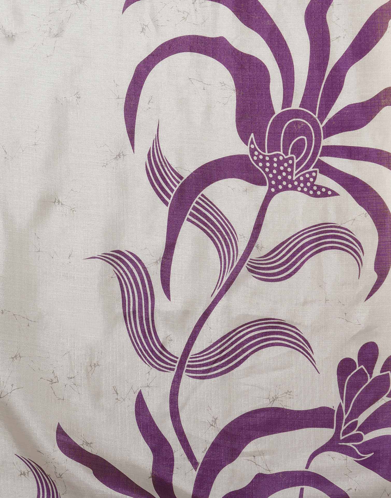 Purple Cotton Printed Saree