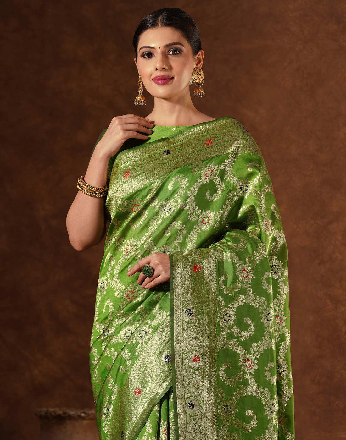 Green Silk Woven Banarasi Saree