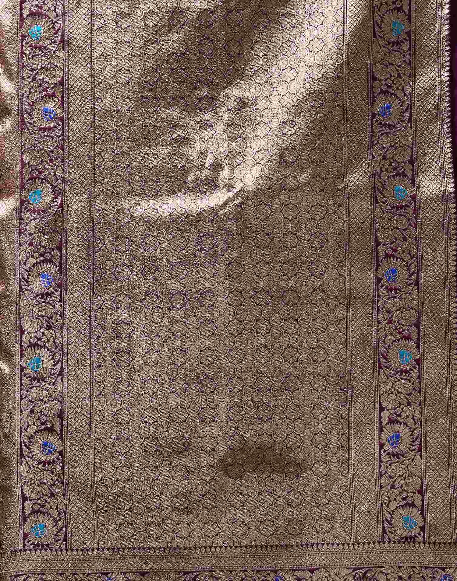 Purple Silk Woven Banarasi Saree