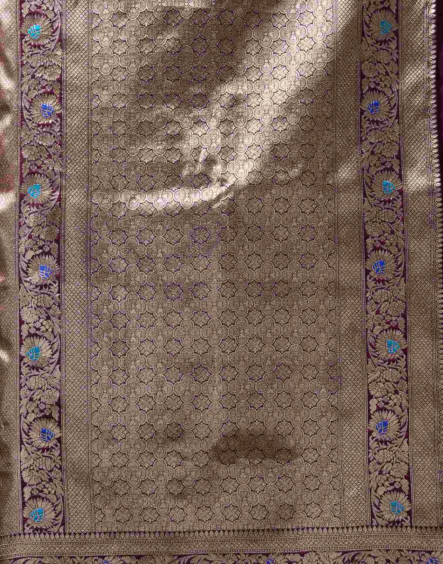 Purple Silk Woven Banarasi Saree