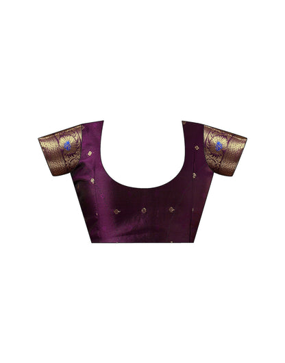 Purple Silk Woven Banarasi Saree