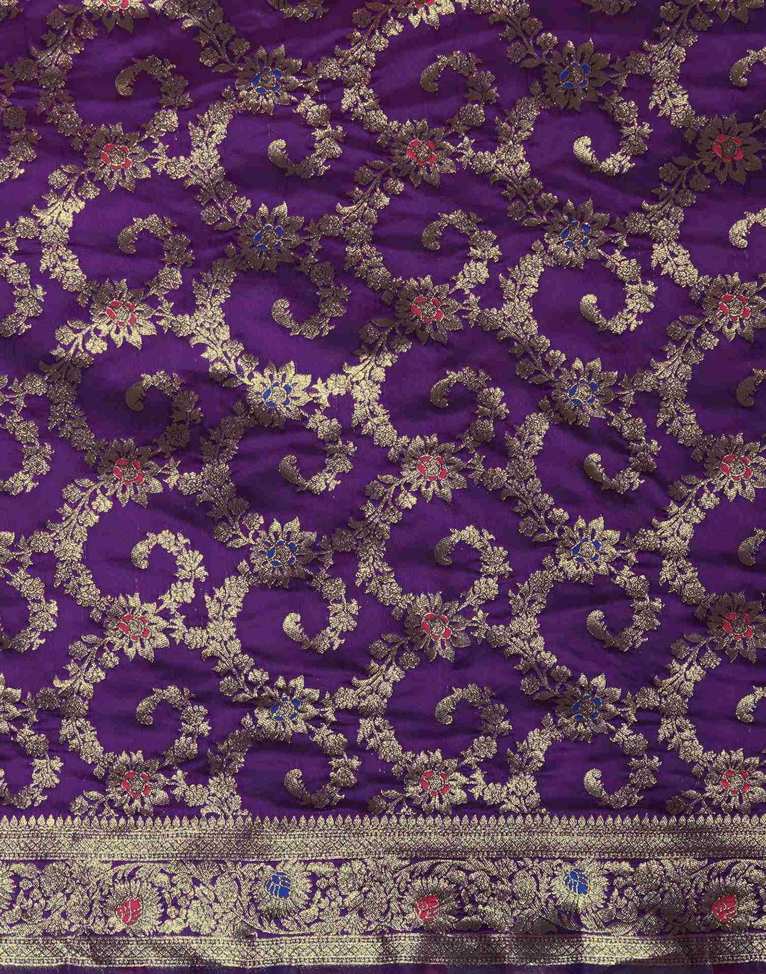 Purple Silk Woven Banarasi Saree