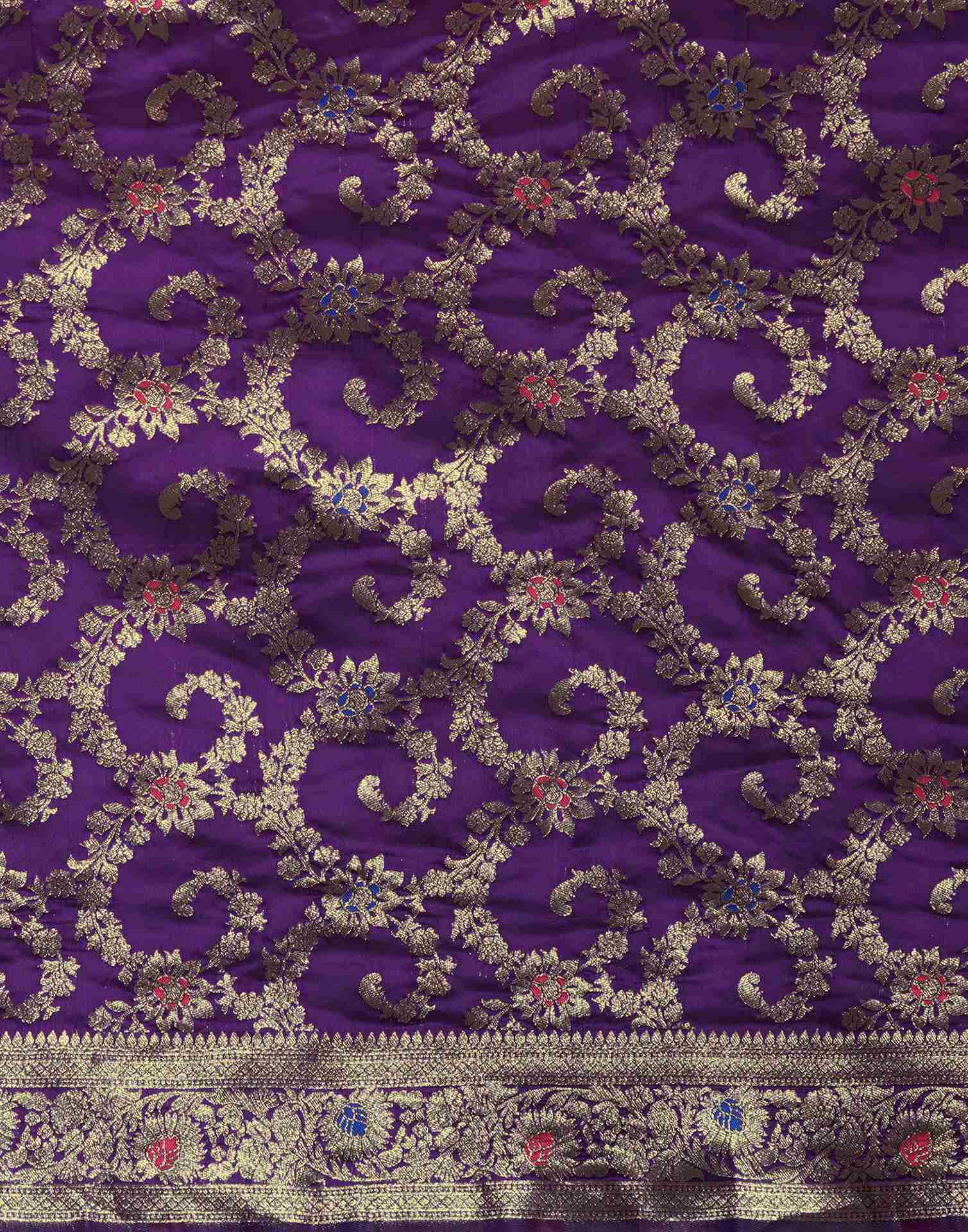 Purple Silk Woven Banarasi Saree