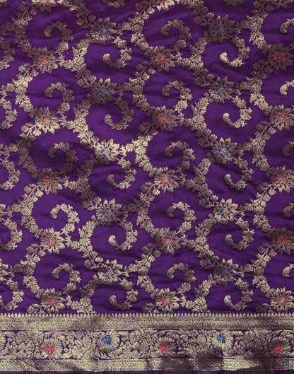 Purple Silk Woven Banarasi Saree