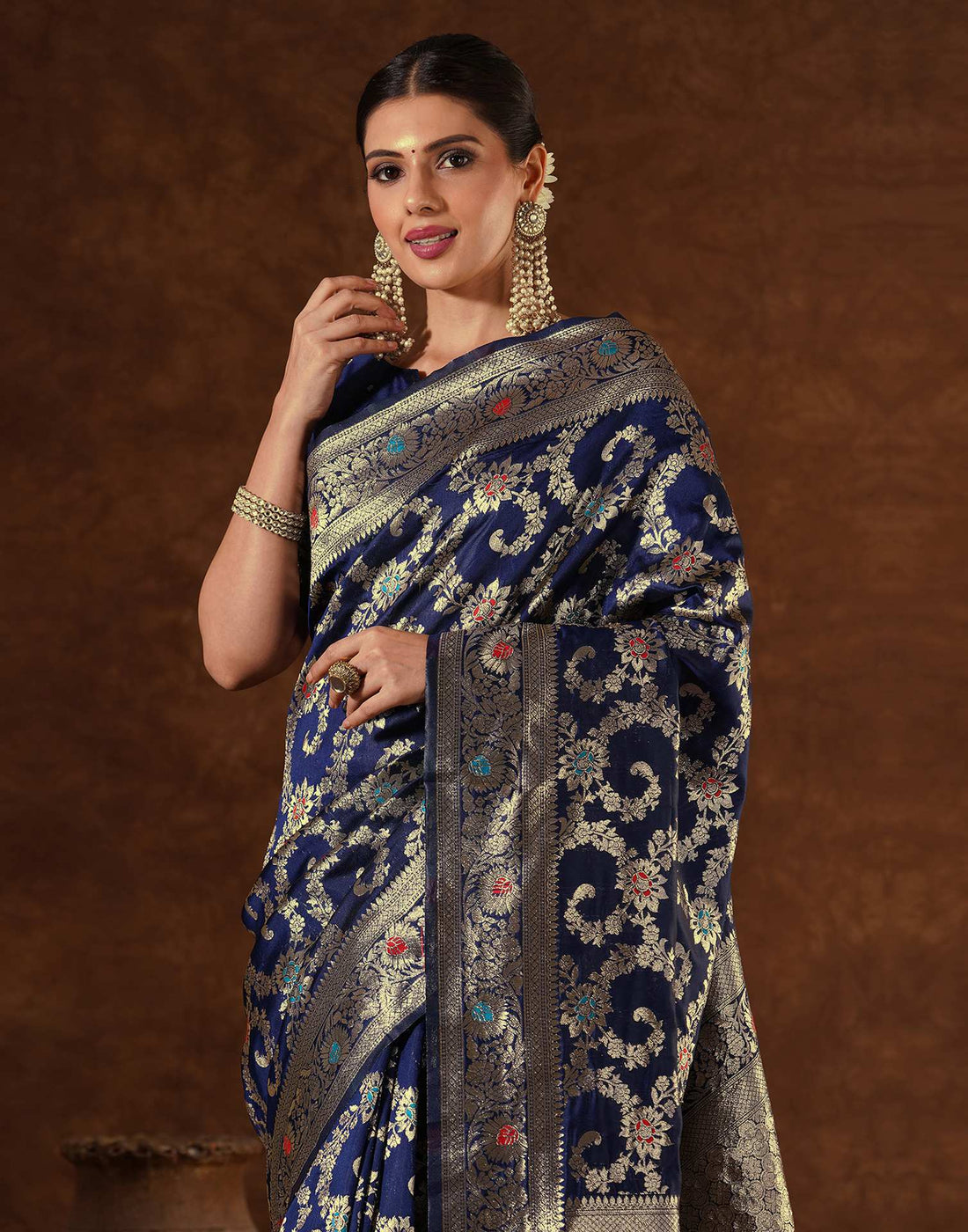 Blue Silk Woven Banarasi Saree