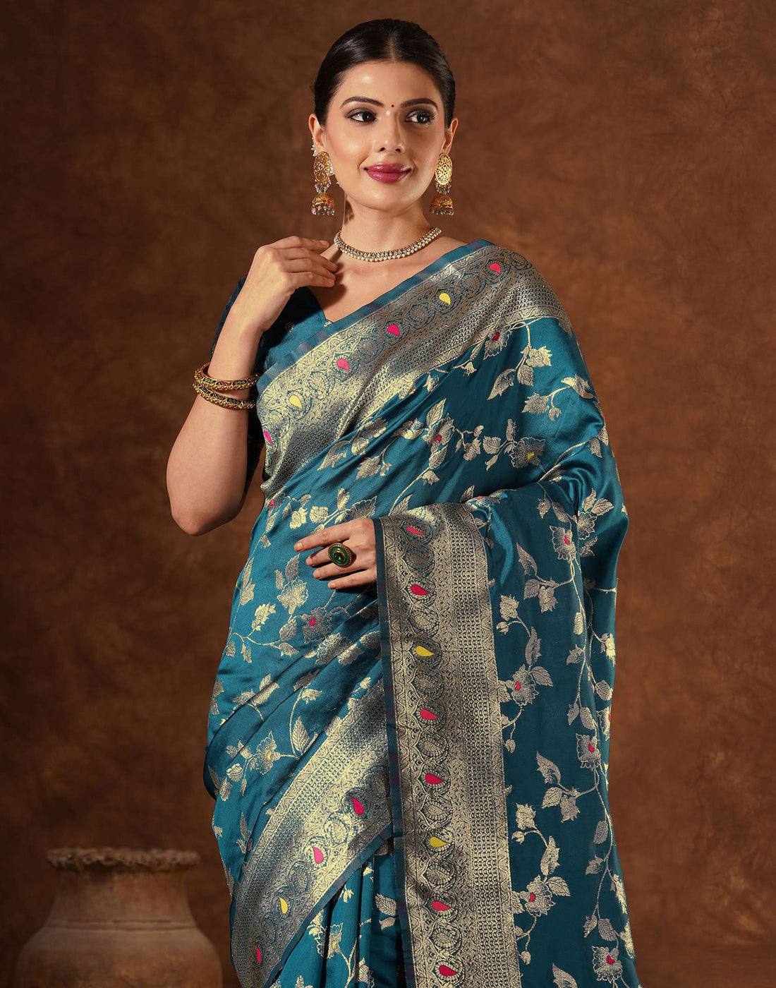 Blue Silk Woven Banarasi Saree