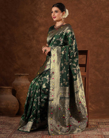 Green Silk Woven Banarasi Saree