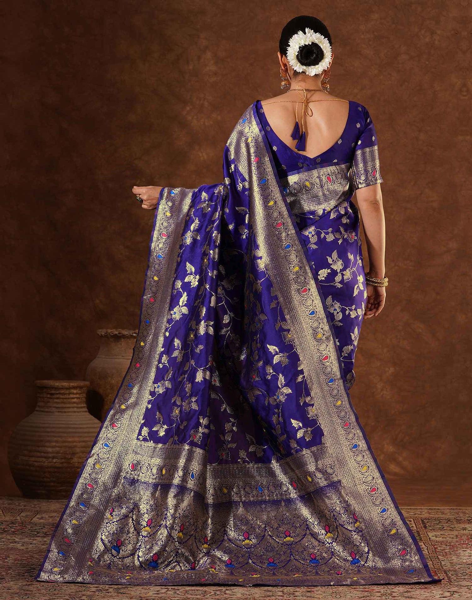 Purple Silk Woven Banarasi Saree