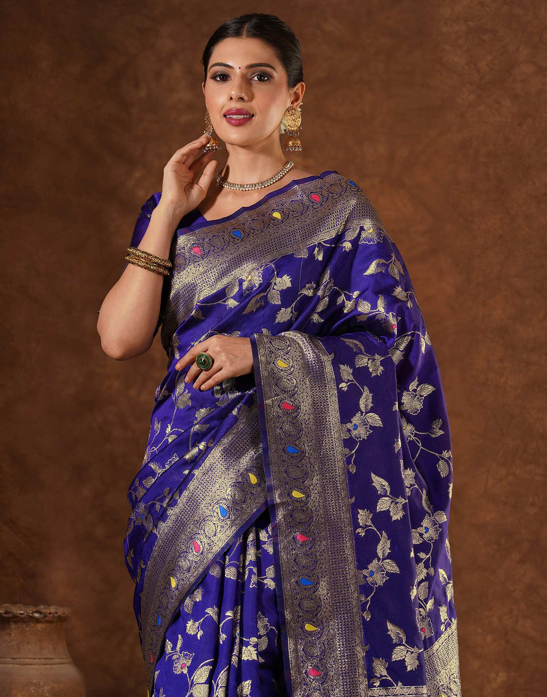 Purple Silk Woven Banarasi Saree