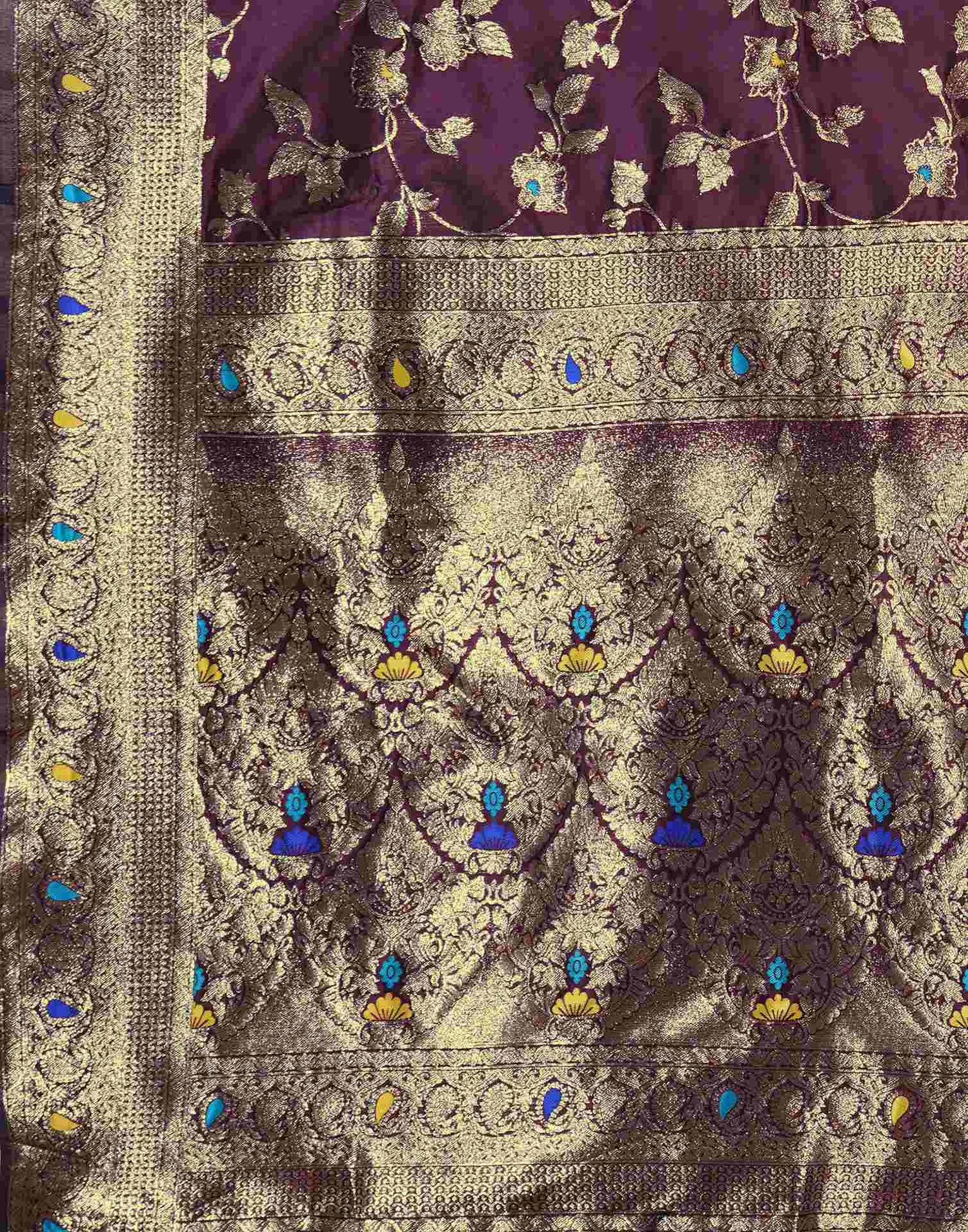 Purple Silk Woven Banarasi Saree