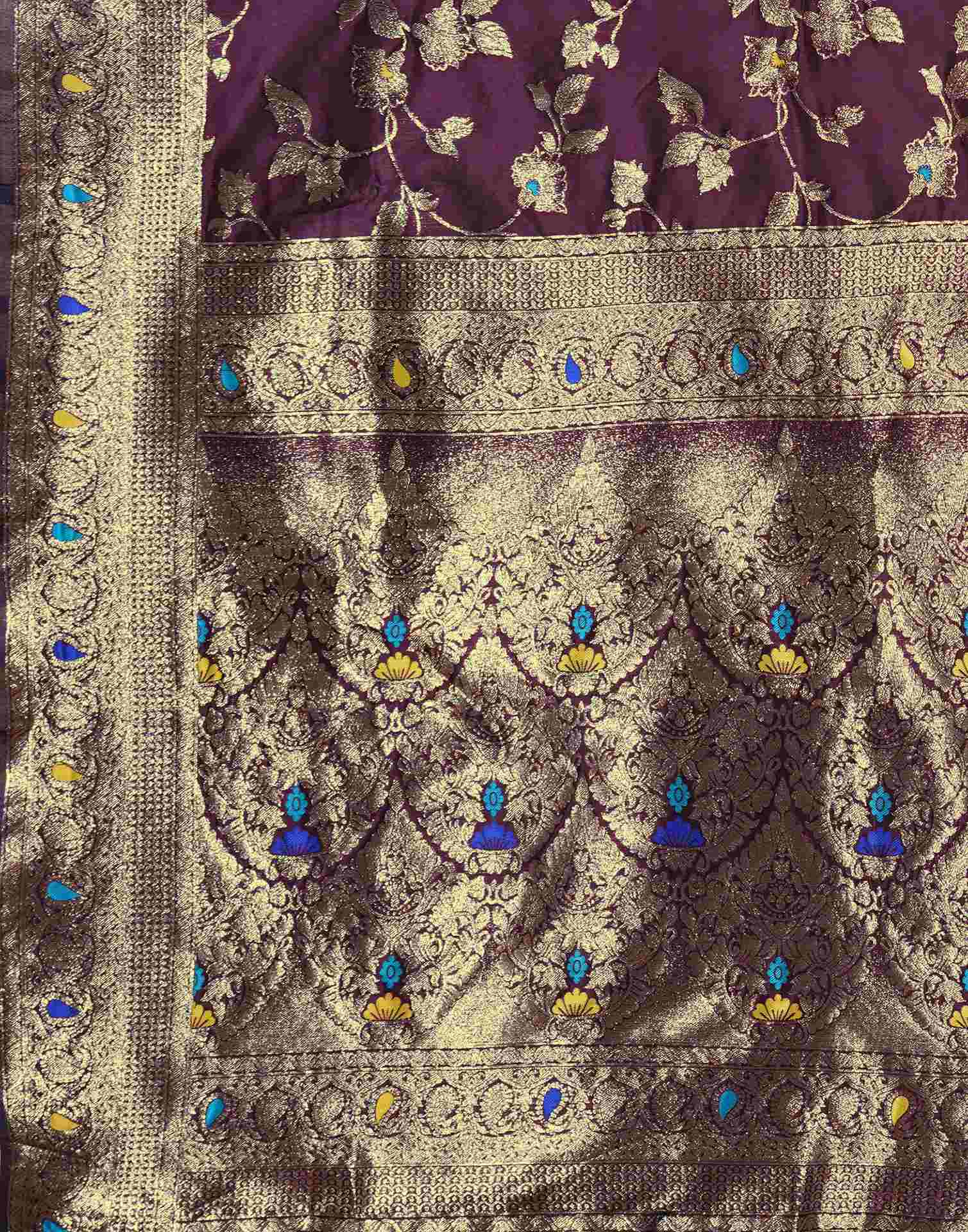 Purple Silk Woven Banarasi Saree