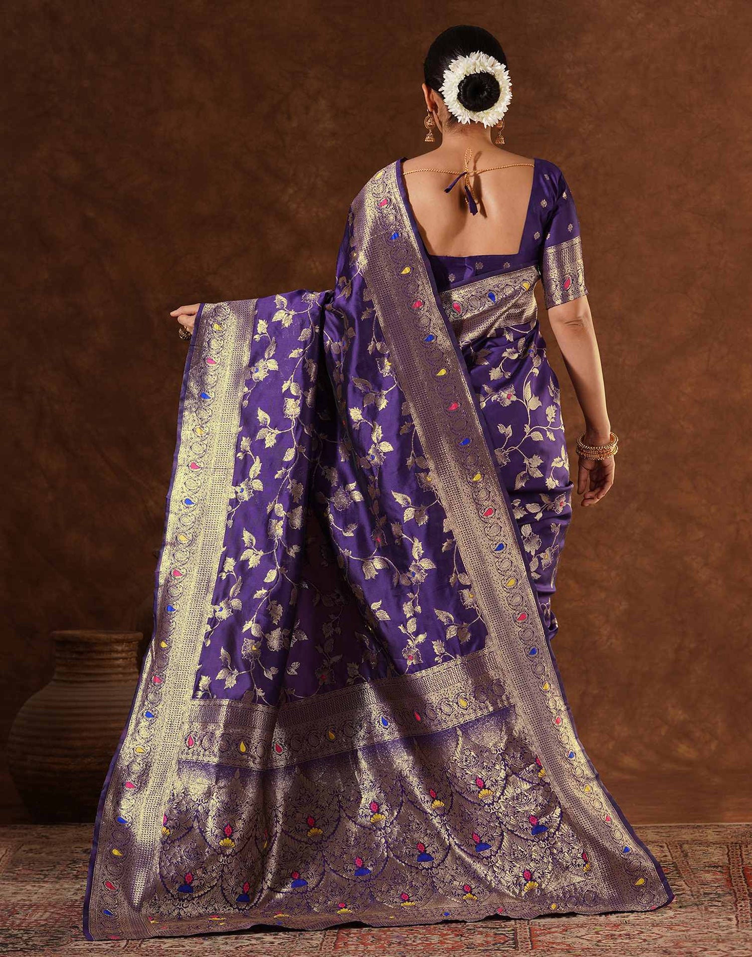 Purple Silk Woven Banarasi Saree