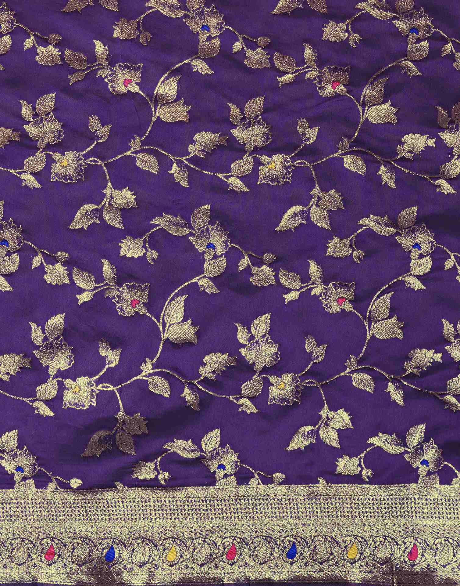Purple Silk Woven Banarasi Saree
