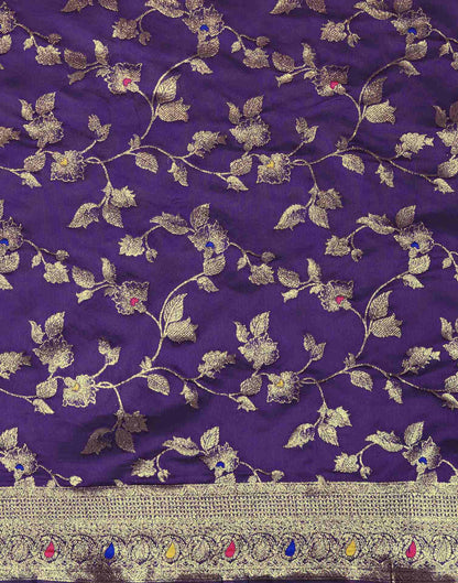 Purple Silk Woven Banarasi Saree