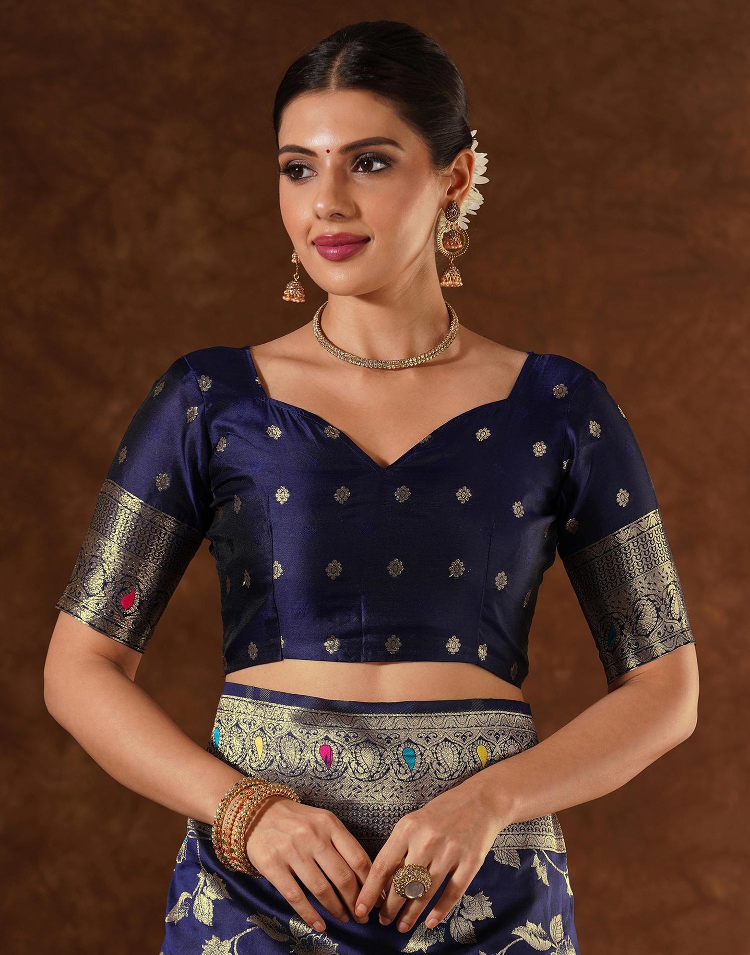 Blue Silk Woven Banarasi Saree